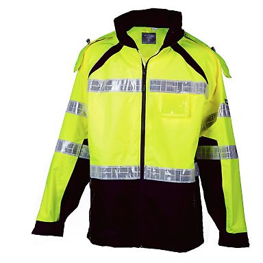 ML Kishigo RWJ112 Premium Brilliant Series® Rainwear Jacket Lime front view