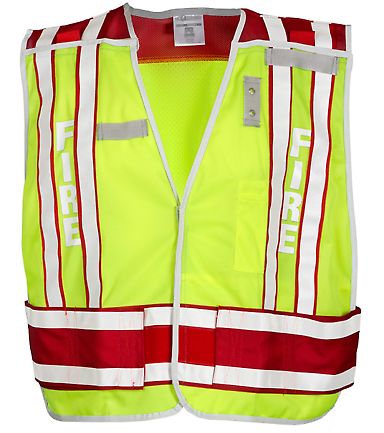 ML Kishigo 4003BV Fire Vest Lime/ Red front view