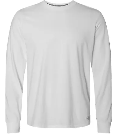 Russel Athletic 64LTTM Essential Long Sleeve 60/40 Performance Tee White front view