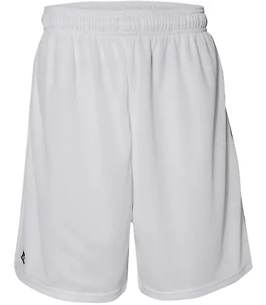Russel Athletic 651AFM 9" Polyester Tricot Mesh Pocketed Shorts White front view