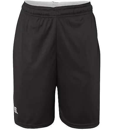 Russel Athletic TS7X2B Youth 7" Essential Pocketed Shorts Black front view