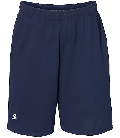 Russel Athletic 25843M Essential Jersey Cotton Shorts with Pockets Navy front view