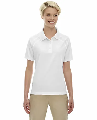 Extreme by Ash City 75056 Extreme Eperformance™ Ladies' Ottoman Textured Polo WHITE 701 front view