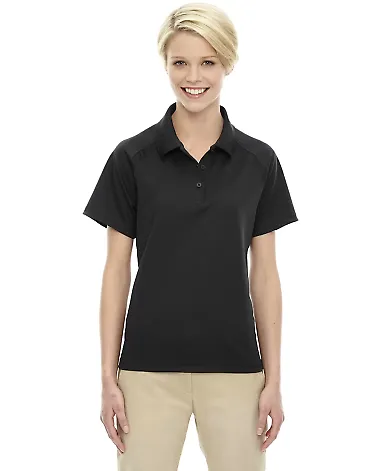 Extreme by Ash City 75056 Extreme Eperformance™ Ladies' Ottoman Textured Polo BLACK 703 front view