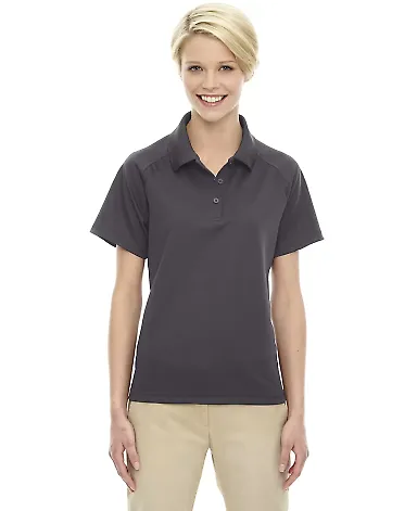 Extreme by Ash City 75056 Extreme Eperformance™ Ladies' Ottoman Textured Polo BLKSILK 866 front view