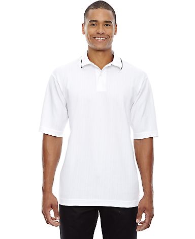 Extreme by Ash City 85067  Extreme Edry® Men's Needle-Out Interlock Polo WHITE 701 front view