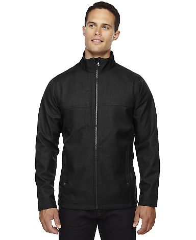 88171 North End Men's Textured City Soft Shell Jacket BLACK front view