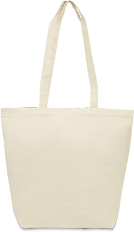 8866 UltraClub® Cotton Canvas Jumbo Tote with Gusset  NATURAL front view