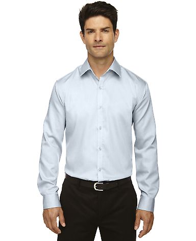 88673 North End Sport Blue boulevard Men's Wrinkle-Free 2-Ply 80's Cotton Dobby Taped Shirt COOL BLUE front view