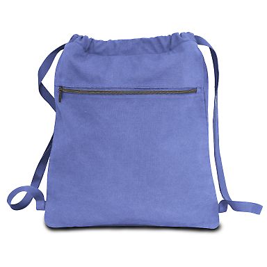 Liberty Bags 8877 Pigment Dyed Premium 12 Ounce Canvas Drawstring Bag PERIWINKLE BLUE front view
