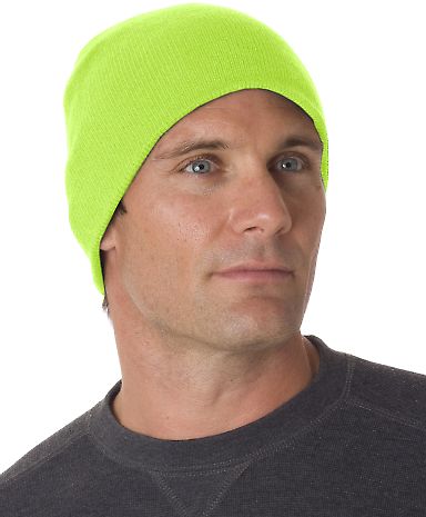 Bayside BA3810 Beanie LIME GREEN front view
