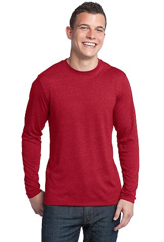 District Young Mens Textured Long Sleeve Tee DT171 front view