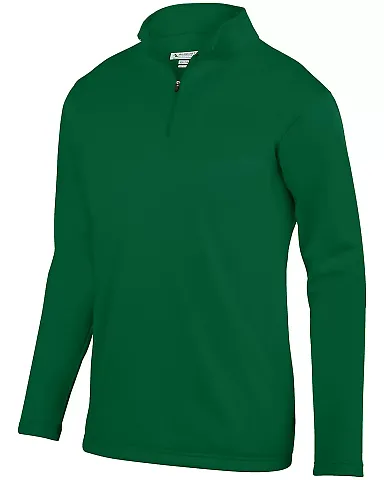 Augusta Sportswear 5507 Wicking Fleece Quarter-Zip Pullover Dark Green front view