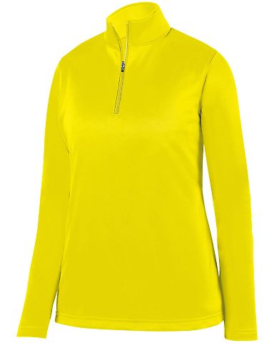 Augusta Sportswear 5509 Women's Wicking Fleece Quarter-Zip Pullover Power Yellow front view