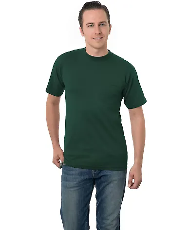 Union Made 3015 Union-Made Short Sleeve T-Shirt with a Pocket FOREST GREEN front view