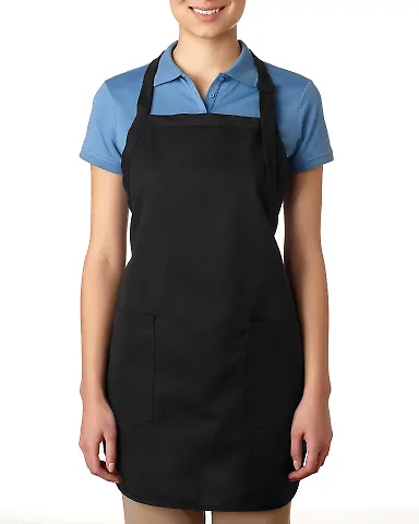 Bayside BA4350 Deluxe Full-Length Apron Black front view