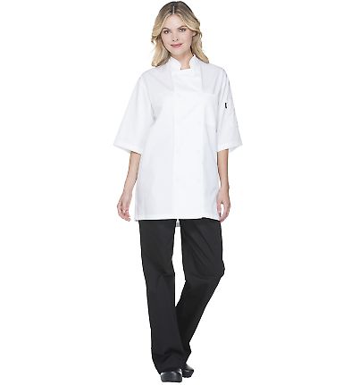 Dickies DC412 Unisex Short Sleeve Chef Coat WHITE front view