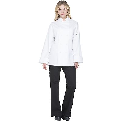 Dickies DC43 Unisex Classic Knot Button Chef Coat WHITE front view