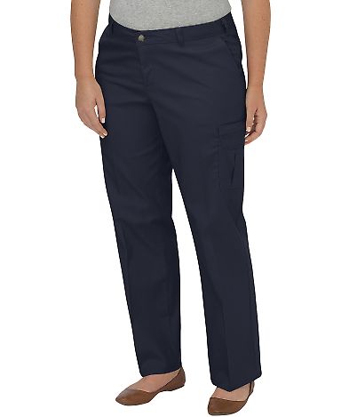 Dickies Workwear FPW2372 Ladies' Premium Relaxed Plus-Size Straight Cargo Pant DARK NAVY front view