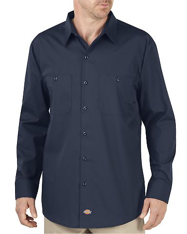 Dickies LL516T Unisex Tall Industrial WorkTech Long-Sleeve Ventilated Performance Shirt DARK NAVY front view