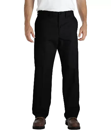 Dickies Workwear LP817 Men's Industrial Flat Front Comfort Waist Pant BLACK _56 front view