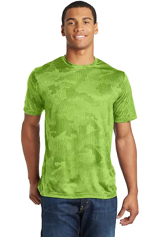 ST370 Sport-Tek® CamoHex Tee Lime Shock front view