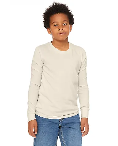 BELLA+CANVAS 3501Y Youth Long-Sleeve T-Shirt NATURAL front view