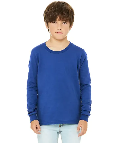 BELLA+CANVAS 3501Y Youth Long-Sleeve T-Shirt TRUE ROYAL front view