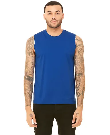 BELLA+CANVAS 3483 Mens Jersey Muscle Tank in True royal front view