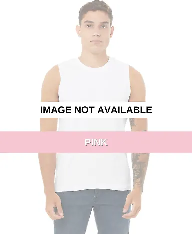 BELLA+CANVAS 3483 Mens Jersey Muscle Tank PINK front view