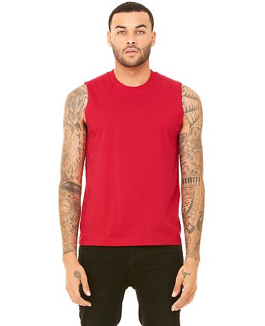 BELLA+CANVAS 3483 Mens Jersey Muscle Tank RED front view