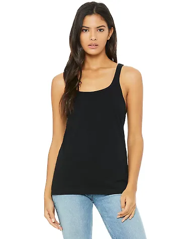 BELLA 6488 Womens Loose Tank Top in Black front view