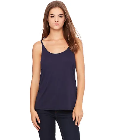 BELLA 8838 Womens Flowy Tank Top in Midnight front view