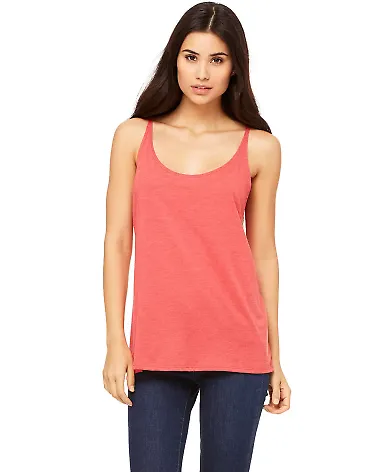 BELLA 8838 Womens Flowy Tank Top in Red triblend front view