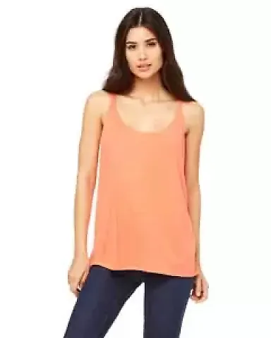 BELLA 8838 Womens Flowy Tank Top in Coral front view
