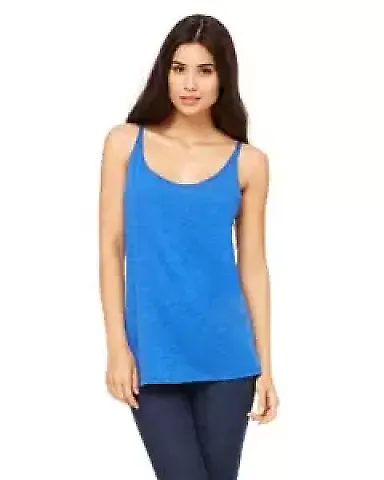 BELLA 8838 Womens Flowy Tank Top in Tr royal triblnd front view