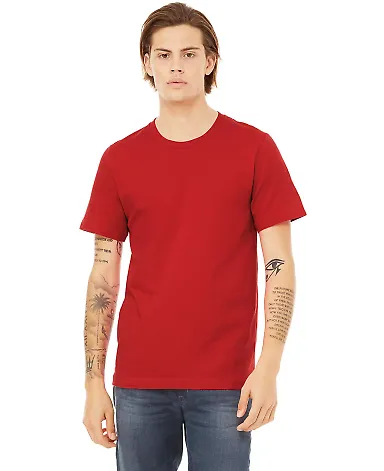 BELLA+CANVAS 3091 Unisex Heavyweight Cotton T-Shir in Red front view