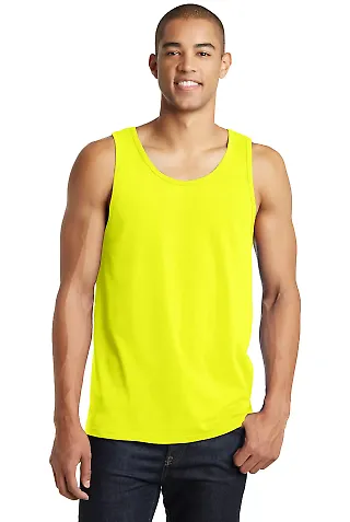 DT5300 District® Young Mens The Concert Tank Neon Yellow front view