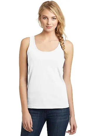 DT5301 District® Juniors The Concert Tank White front view