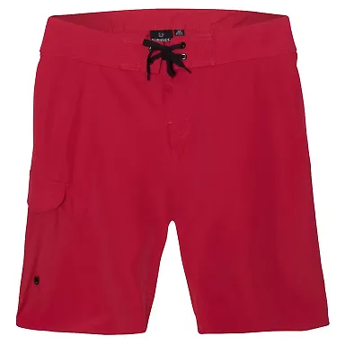 Burnside B9371 Camo-Diamond Dobby Board Short Solid Red front view