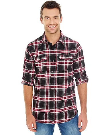 Burnside B8210 Yarn-Dyed Long Sleeve Flannel Red front view