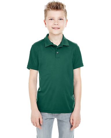 8210Y UltraClub® Youth Cool & Dry Mesh Piqué Pol in Forest green front view