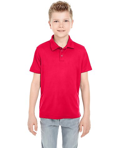 8210Y UltraClub® Youth Cool & Dry Mesh Piqué Pol RED front view