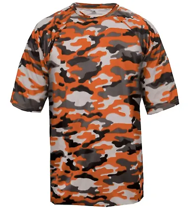 2181 Badger - Youth Camo Short Sleeve T-Shirt Burnt Orange front view
