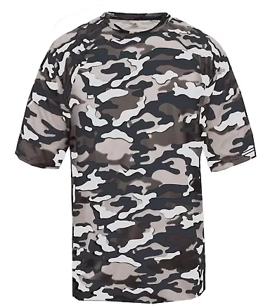 2181 Badger - Youth Camo Short Sleeve T-Shirt Navy front view