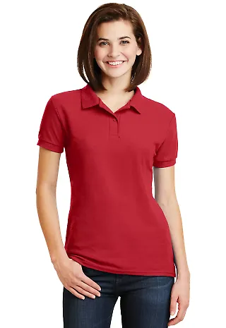 72800L Gildan DryBlend Ladies' Double Piqué Polo in Red front view