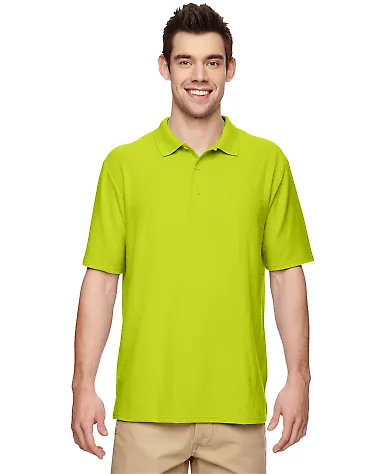 72800 Gildan DryBlend® Adult Double Piqué Polo in Safety green front view