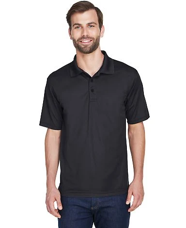 8210 UltraClub® Men's Cool & Dry Mesh Piqué Polo in Black front view