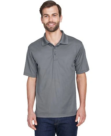 8210 UltraClub® Men's Cool & Dry Mesh Piqué Polo in Charcoal front view