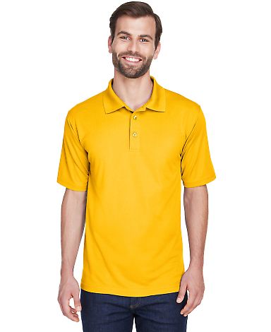 8210 UltraClub® Men's Cool & Dry Mesh Piqué Polo in Gold front view